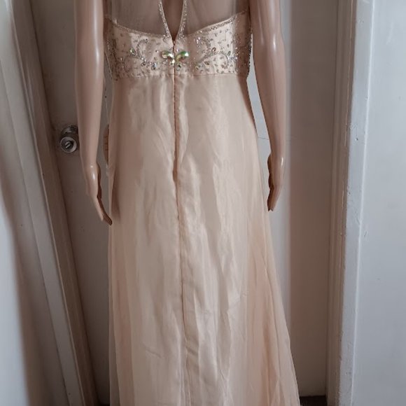 NWT Cinderella Vanilla colour Embellished Beaded long gown size XL - Picture 12 of 13